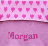 Hand Knit Heart Blanket with Name