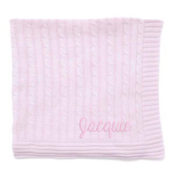 Personalized Cable Knit Pink (in baby pink)