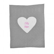 Personalized Heart Blanket - Grey Chunky