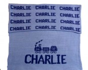 Hand Knit 

Train Blanket 

with Name