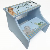 Personalized Kids Stool - Zoo Friends