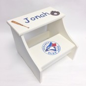 Personalized Blue Jay Stool White