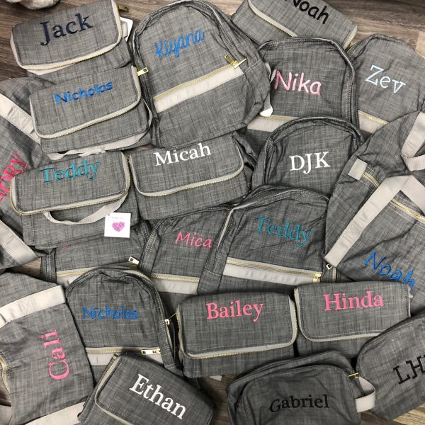 Personalized Kids Bags - Grey Chambray
