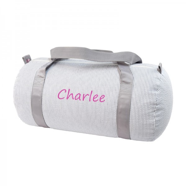 Personalized Duffel - Grey Seersucker