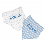 Personalized Baby Bibs - Blue Muslin