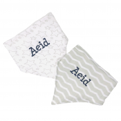 Personalized Baby Bibs - Grey Muslin