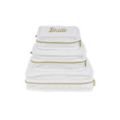 Personalized Travel Stacking Set of 3 - White Seersucker