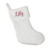 Personalized Christmas Stocking - White Cable Knit