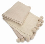 Blush Ombre Cotton Throw with Pom Pom