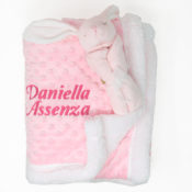 Personalized Baby Blanket & Lovey in Pink