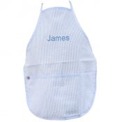 Personalized Kids Apron -  Baby Blue Seersucker