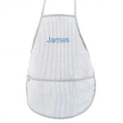 Personalized Kids Apron - Grey Seersucker